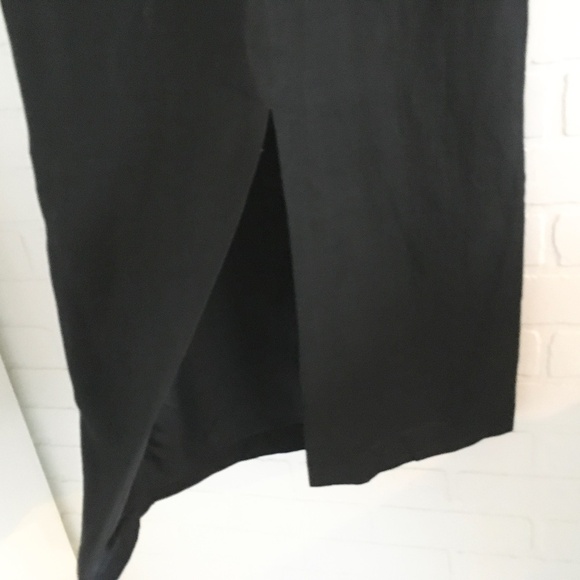 Vintage Y2K Maxi Column Skirt Rayon/Linen Front&Back slit Lined Black Country 12 - Picture 4 of 12